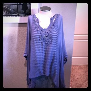 Cornflower blue lightweight poncho